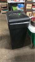 Tall square garbage can with lid