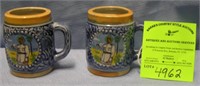 Bahamian policemen decorated miniature beer mugs