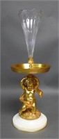 Gilt Bronze, Marble and Crystal Figural Epergne