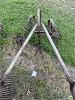 Antique Cultivator with 3 Heads