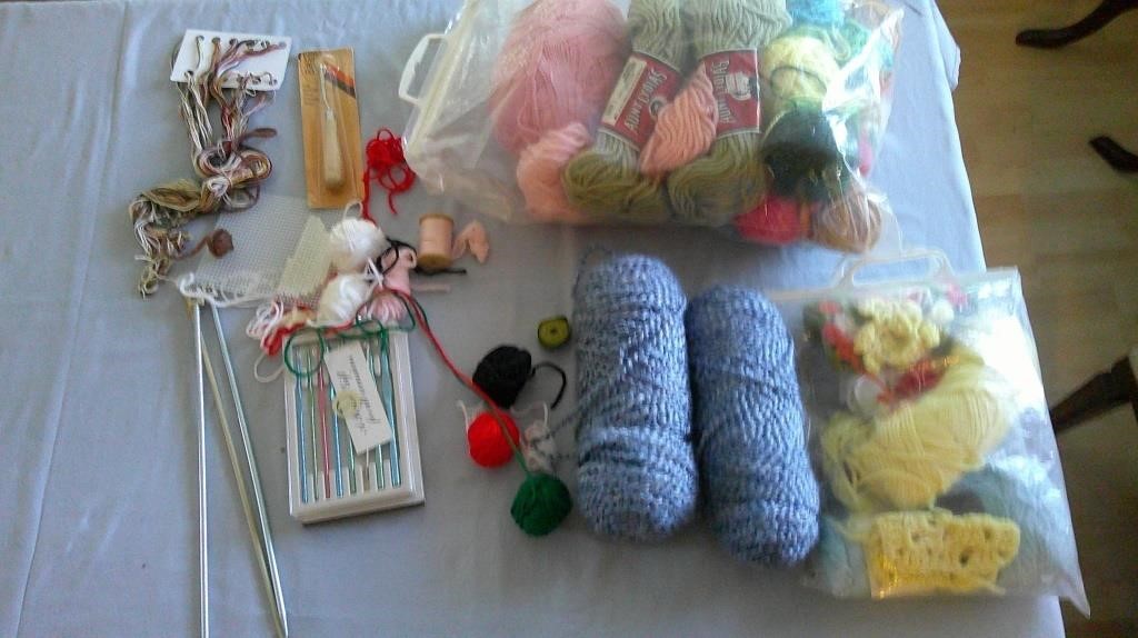 yarn and knitting items