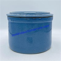 Blue Stoneware Crock Bowl & Lid
