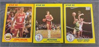 (3) 1985 STAR CO. 5X7 INCH BASKETBALL CARDS