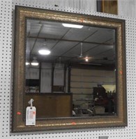 Contemporary beveled glass wall mirror 37"T x36"W