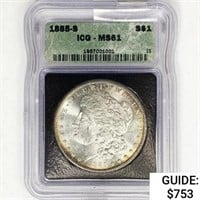 1885-S Morgan Silver Dollar ICG MS61