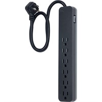 NEW 6 Outlet Surge Protector with 2Ft Ext. Cord