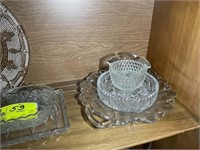 GROUP OF SERVING DISHES, CRYSTAL, ETC.