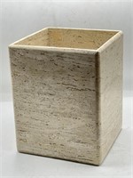 Solid stone rectangular basket planter from