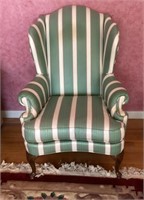 Drexel striped wingback chair