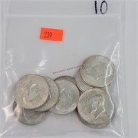 10- 1964 Kennedy Half Dollars