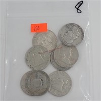 8- Franklin Half Dollars