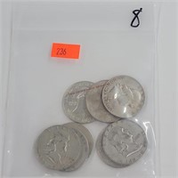 8- Franklin Half Dollars