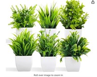 Fake Plants Mini Potted Artificial Plants, 6 Pack