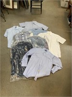(9) Men's Button Up Shirts, Mostly Large