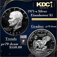 Proof 1971-s Silver Eisenhower Dollar $1 Graded pr