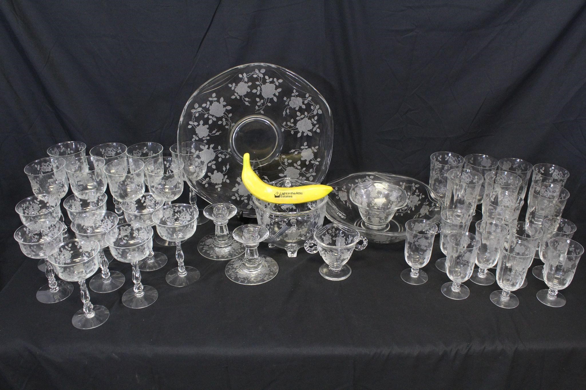 Fostoria "Willowmere" Clear Glass 39 Pcs.