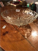 Decorative glass serving bowl