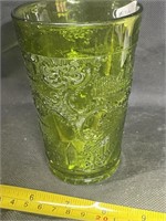 VTG St. Louis Green Glass Souvenir Tumbler
