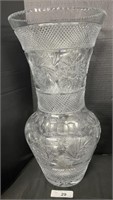 Large Signed EAPG Glass Vase.