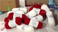 Red and white yarn