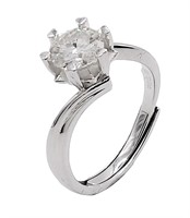 925S 1.0ct Moissanite Diamond Ring
