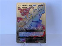 Pokemon Card Rare Gold Pikachu & Zekrom GX Rainbow