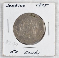 1975 JAMAICA 50 CENT COIN