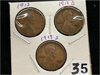 1913 PD&S Lincoln Pennies