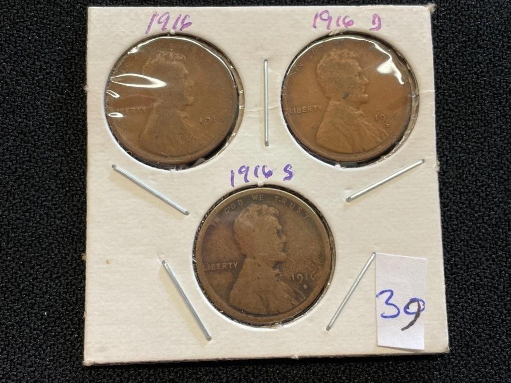 1916 PD&S Lincoln Pennies