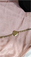 Gold and sterling locket bracelet