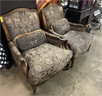 2 PC ISENHOUR QUALITY NICE UPHOLSTERED ARM CHAIRS