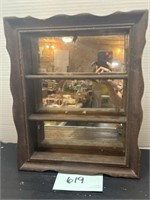 Vintage Wooden Mirror & Shelf 14x4x17