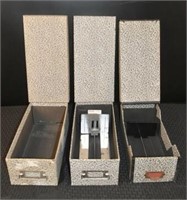 3 Vintage Recorder File Boxes