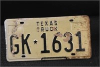 1975 Texas Truck License Plate GK 1631