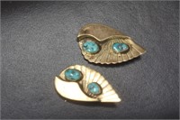 Pair of Sterling and Turquoise Earrings