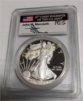 2015 W John Mercanti pcgs pr70 dcam silver eagle