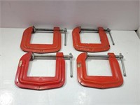 (4) STANLEY 2-1/2" X 2-1/2" C-Clamps