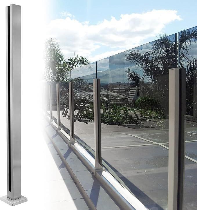 Glass Railing End Post 43.5" Stainless Steel