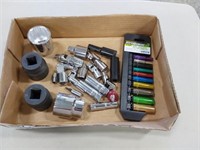 assortment of sockets and accessories