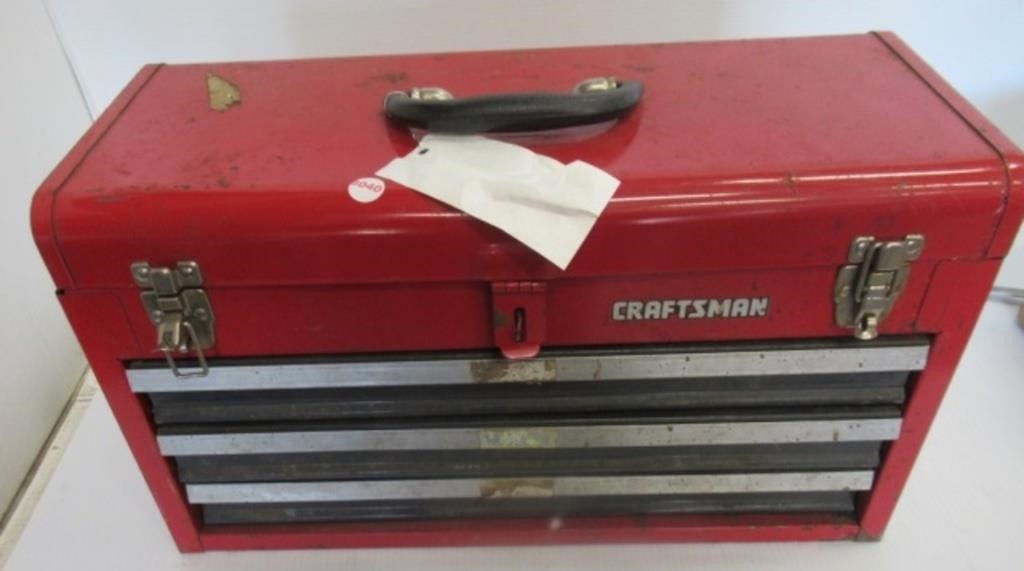 Craftsman 3-draw tool box, 12"T x 20.5"W.