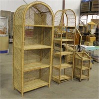 (3) Wicker Shelves, Approx 19"x12"x70",