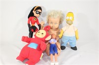 Lot of Vintage Dolls - Simpsons, Teletubbies etc