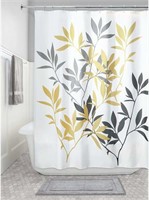 InterDesign Leaves Fabric Shower Curtain,