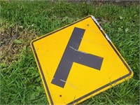 road sign T metal