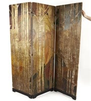 Art Deco 3-Panel Painted Wood Room Screen