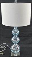 Shabby Chic Light Blue Glass Table Lamp