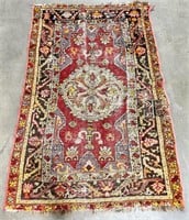 Vintage Hand Knotted Persian Rug, Patched