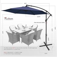 FRUITEAM Patio Offset Umbrellas Cantilever