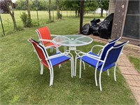 Glass Top Patio Table & 6-Chairs