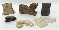 Lot of Asian Decorative Carved Stone Pieces